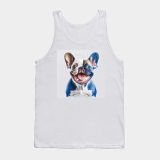 [AI Art] Red, blue and white French Bulldog Tank Top